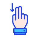 Linear double finger downward slide Icon