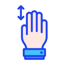 Linear four finger sliding up and down Icon