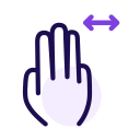 Three fingers sliding left and right Icon