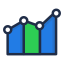 Stacked line chart Icon