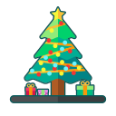 Linear Christmas tree Icon