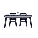 Living room dining table Icon