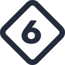 Number diamond 6 -  24px Icon