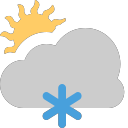 grey-cloud with small sun and snow Icon