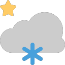 grey-cloud with star and snow Icon