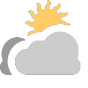 grey-clouds with small sun Icon