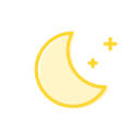 Clear at night, moon Icon