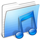 Aqua Stripped Folder Music Icon