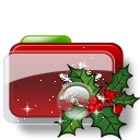Christmas Folder Holly 2 Icon