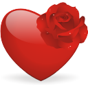 heart and rose Icon
