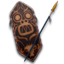 Cult of Kong Shield and Spear Icon
