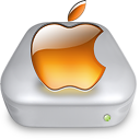 Drive Apple tangerine metal Icon