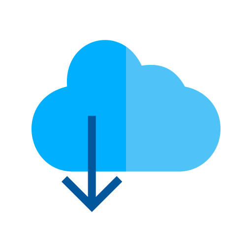 175 - Cloud with downward arrow Icon