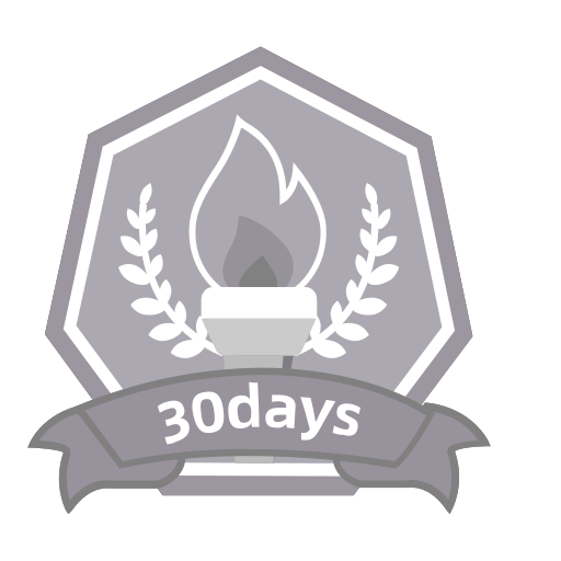 Additional task achievement gray 30 days Icon