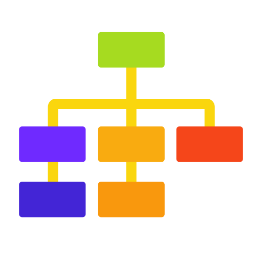 Top and bottom tree structure of area chart Icon