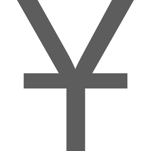 Currency symbol jrit of China and Japan Icon