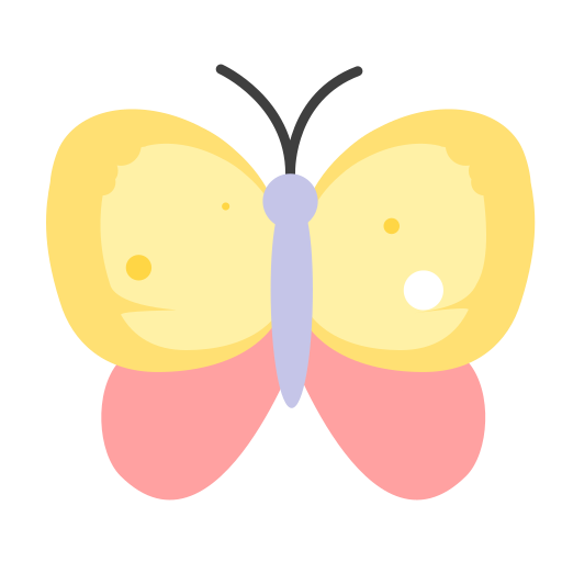 Butterfly, insect, cartoon Icon