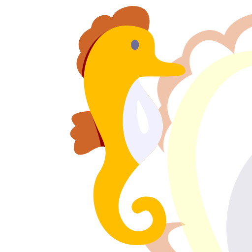 Seahorse, cartoon animal Icon