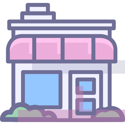 Shops, malls, canteens, buildings, houses Icon