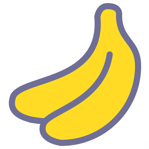 Banana, banana, fruit Icon