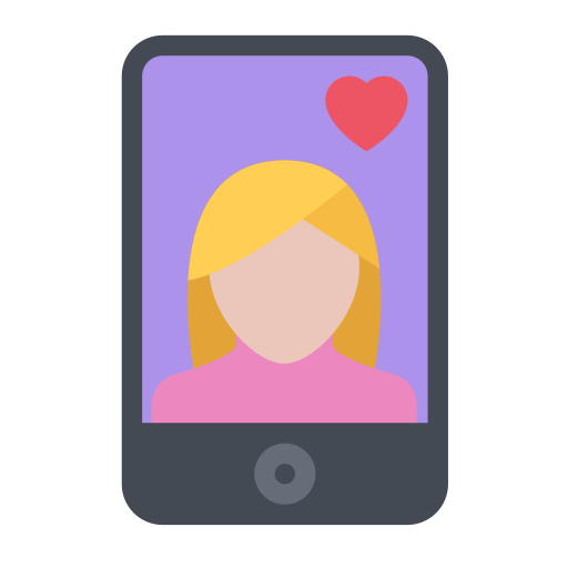 Heart female mobile phone Icon