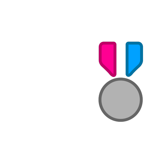 Silver medal, medal, reward, recognition Icon