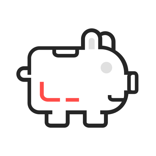 Line drawing color - pig Icon