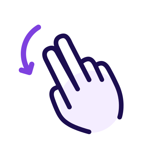 Double finger left rotation Icon