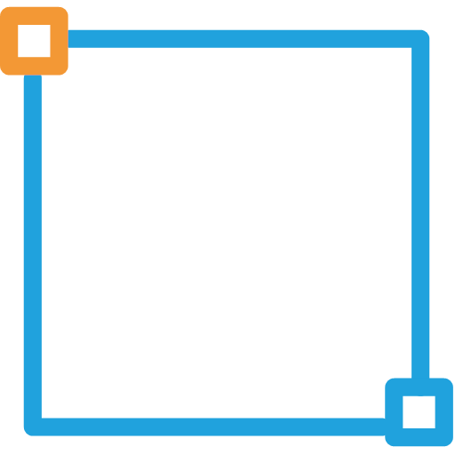Draw rectangle diagonally Icon