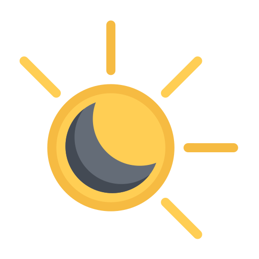 Sun moon eclipse Icon