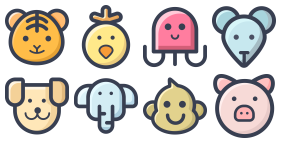 Zoo - Flat multicolor Icons