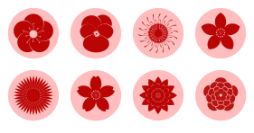 Paper cut flower Icons