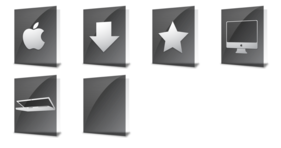 Black Glassy Drawers  Folders Icons