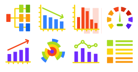 Chart related statistics Icons