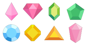 Gem icons of various shapes Icons