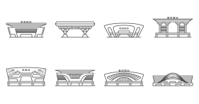 High speed railway station icon drawing Icons