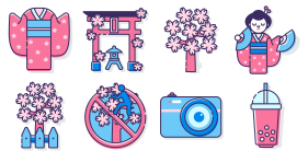 Elements of Japanese Tourism Icons