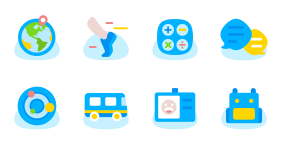 Flat color icon_ Campus class Icons