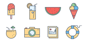 Colorful summer Icons