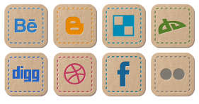Hand Stitched Social Icons