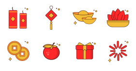 Happy Spring Festival Icons