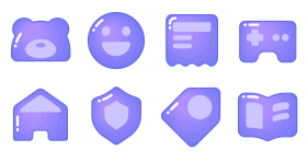 Imitating gradient - lovely social purple Icons