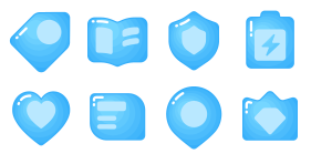 Imitation gradient - multi color block blue Icons