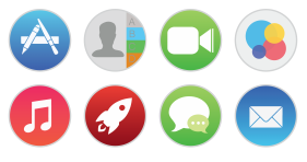 Mac Stock Apps Style 2 Icons