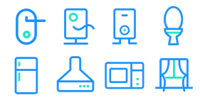 Daily household appliances Icons