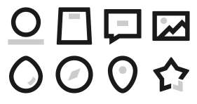 Bold lines - two colors Icons