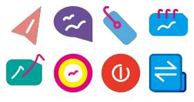 Faceted colorful Icon Icons