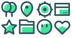 Green tone line surface Icon Icons