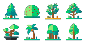 Linear trees Icons