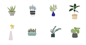 Lovely potted plants Icons